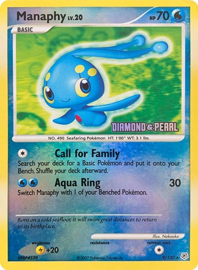 BKP: Manaphy - 9/130 [Diamond & Pearl] (Reverse Holofoil)