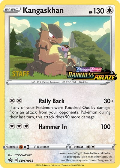 SWSD: Kangaskhan - SWSH038 (Prerelease) [Staff] (Holofoil)