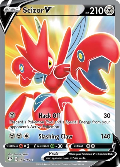 SWSH03: Scizor V (Full Art) (Holofoil)