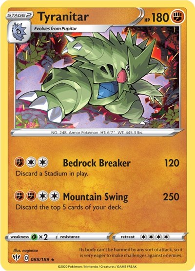 SWSH03: Tyranitar (Reverse Holofoil)