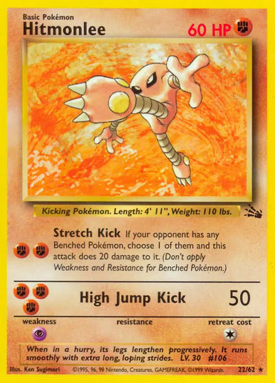 Hitmonlee (22) 22/62 Unlimited Fossil