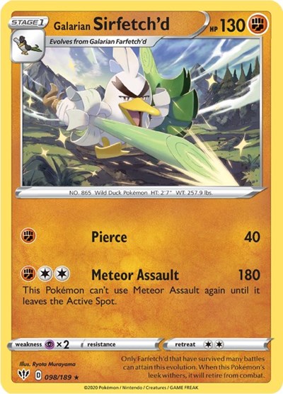 PR: Galarian Sirfetch'd - 98/189 (Cracked Ice holo) (Holofoil)