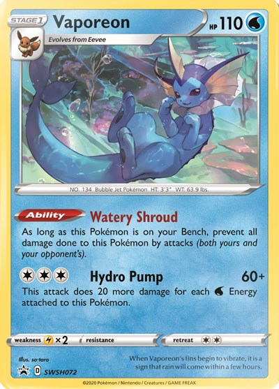 SWSD: Vaporeon - SWSH072 (Holofoil)