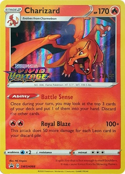 SWSD: Charizard - SWSH066 (Prerelease) [Staff] (Holofoil)