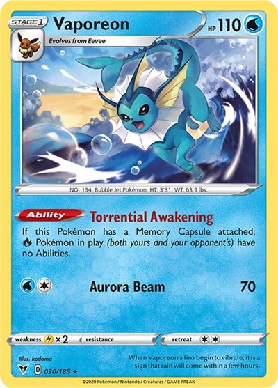 SWSH04: Vaporeon (Reverse Holofoil)