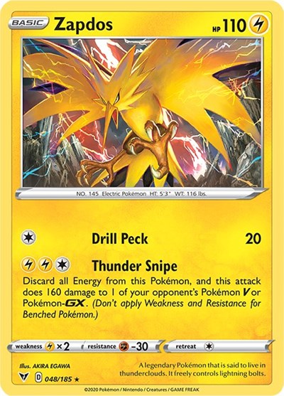 SWSH04: Zapdos (Reverse Holofoil)