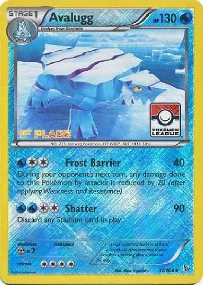 PR: Avalugg - 31/106 (Pokemon League) [1st Place] (Reverse Holofoil)