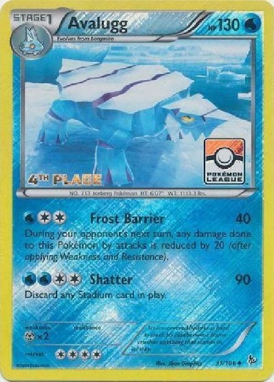 PR: Avalugg - 31/106 (Pokemon League) [4th Place] (Reverse Holofoil)