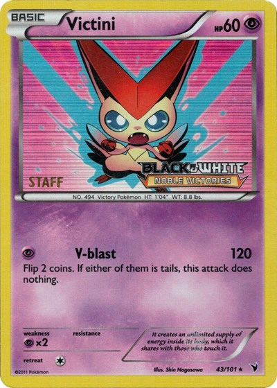 PR: Victini - 43/101 (Prerelease) [Staff] (Holofoil)