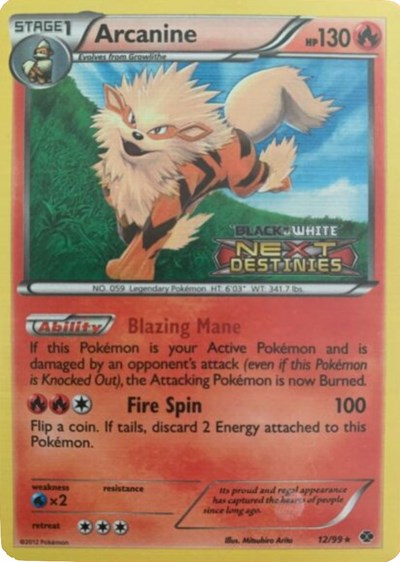 PR: Arcanine - 12/99 (Prerelease) (Holofoil)
