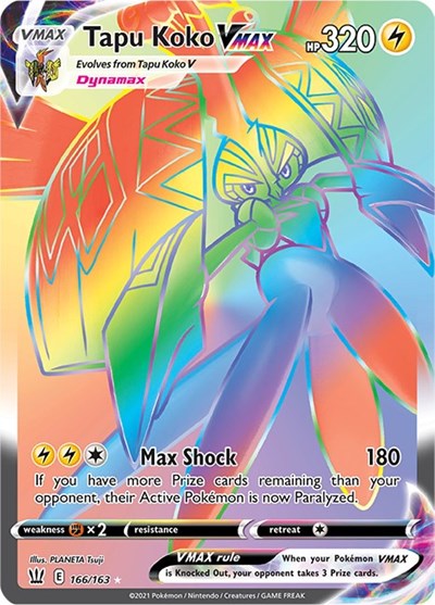 SWSH05: Tapu Koko VMAX (Secret) (Holofoil)