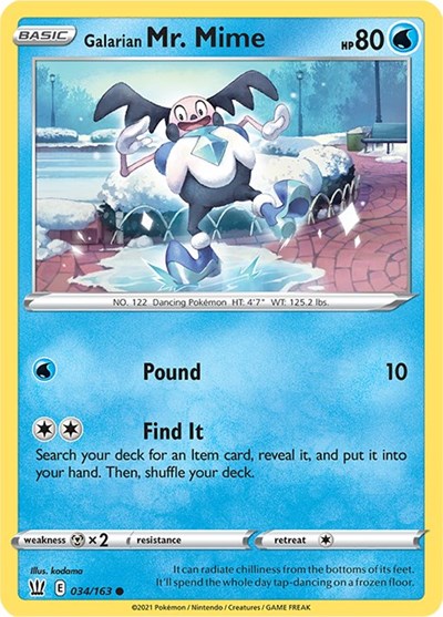 SWSH05: Galarian Mr. Mime (Reverse Holofoil)