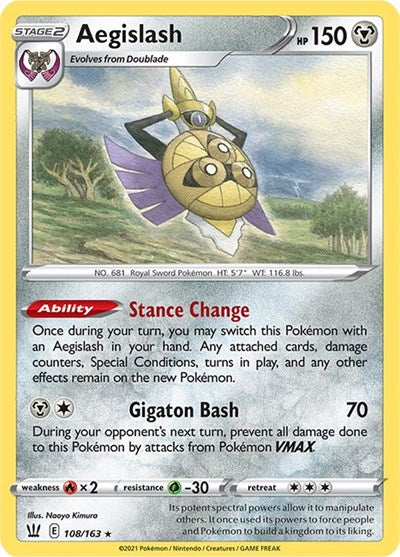 SWSH05: Aegislash (108) (Reverse Holofoil)