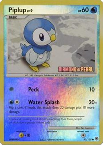 BKP: Piplup - 93/130 [Diamond and Pearl] (Reverse Holofoil)