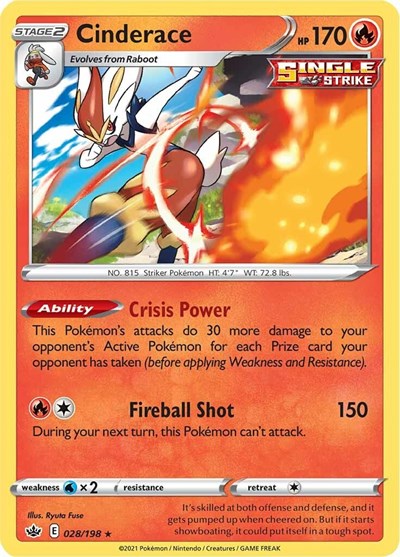 SWSH06: Cinderace (Reverse Holofoil)