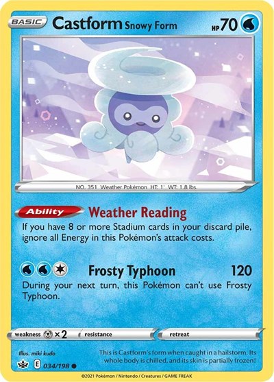SWSH06: Castform Snowy Form (Reverse Holofoil)