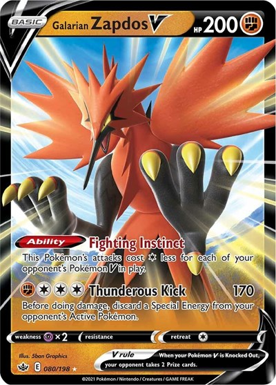 SWSH06: Galarian Zapdos V (Holofoil)