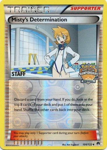 PR: Misty's Determination - 104/122 (Regional Championships) [Staff] (Reverse Holofoil)
