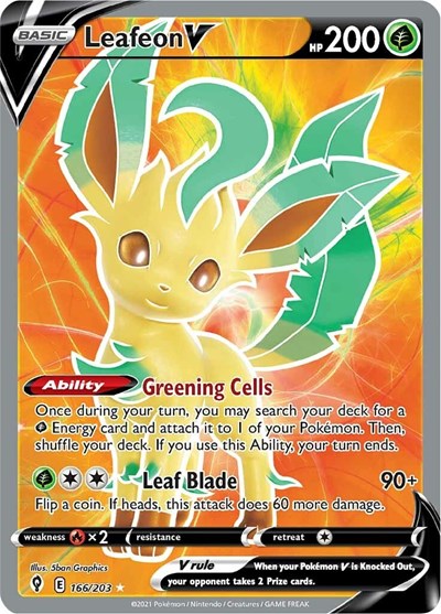 SWSH07: Leafeon V (Full Art) (Holofoil)