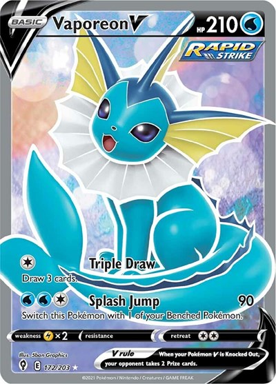 SWSH07: Vaporeon V (Full Art) (Holofoil)