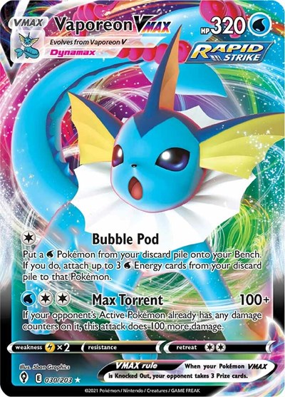 SWSH07: Vaporeon VMAX (Holofoil)