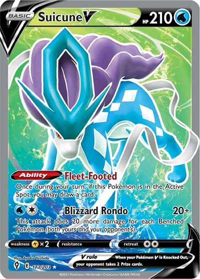 SWSH07: Suicune V (Full Art) (Holofoil)