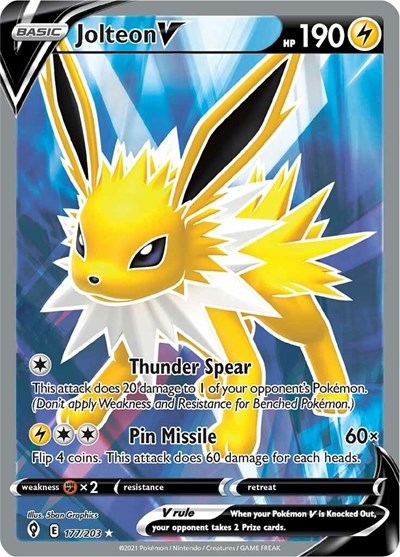 SWSH07: Jolteon V (Full Art) (Holofoil)