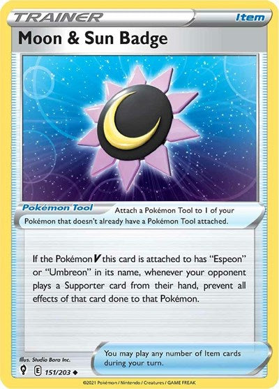 SWSH07: Moon & Sun Badge (Reverse Holofoil)