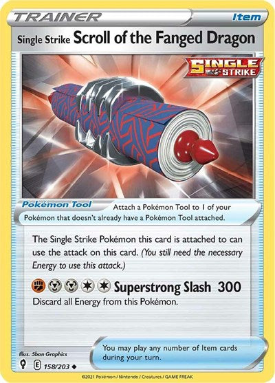 SWSH07: Single Strike Scroll of the Fanged Dragon (Reverse Holofoil)