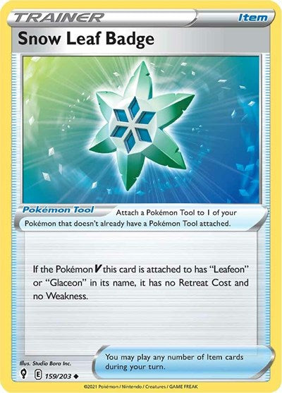 SWSH07: Snow Leaf Badge (Reverse Holofoil)