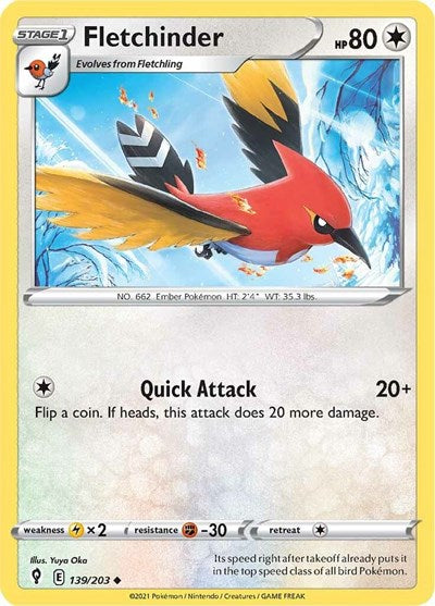 SWSH07: Fletchinder (Reverse Holofoil)
