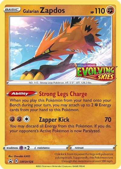 SWSD: Galarian Zapdos - SWSH124 (Prerelease) (Holofoil)