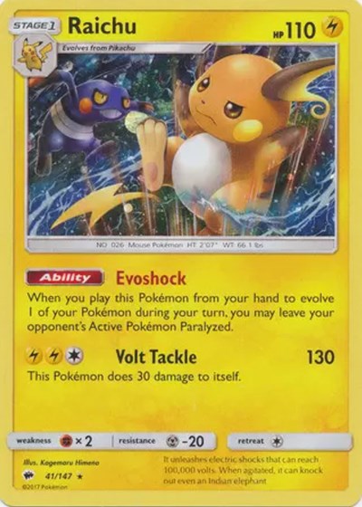 BLE: Raichu - 41/147 (Cosmos Holo) (Holofoil)