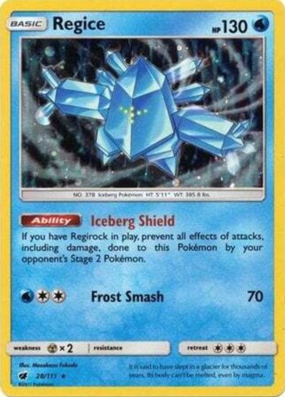 SMP: Regice - 28/111 (Cosmos Holo) (Holofoil)