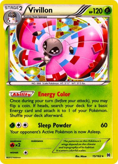 MCAP: Vivillon - 15/162 (Cosmos Holo) (Holofoil)