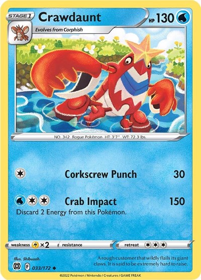 SWSH09: Crawdaunt (Reverse Holofoil)
