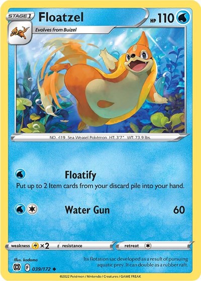 SWSH09: Floatzel (Reverse Holofoil)