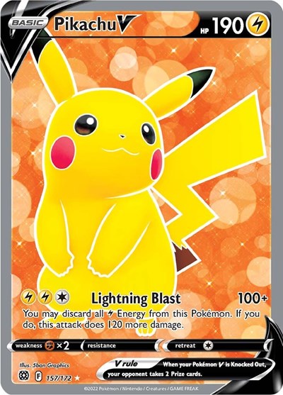 SWSH09: Pikachu V (Full Art) (Holofoil)
