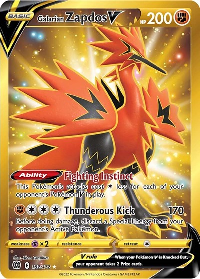 SWSH09: Galarian Zapdos V (Secret) (Holofoil)