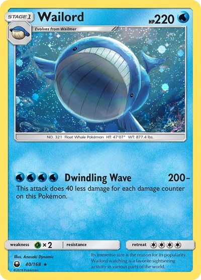 BLE: Wailord - 40/168 (Cosmos Holo) (Holofoil)