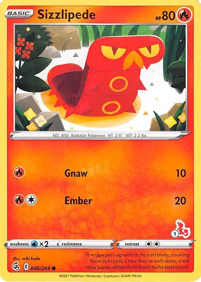 BA22: Sizzlipede - 046/264 (#1 Cinderace Stamped)