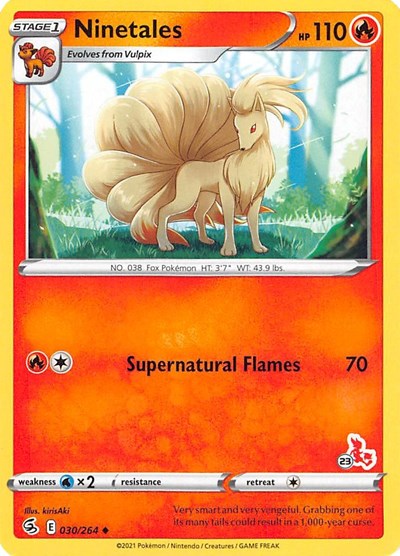 BA22: Ninetales - 030/264 (#23 Cinderace Stamped)