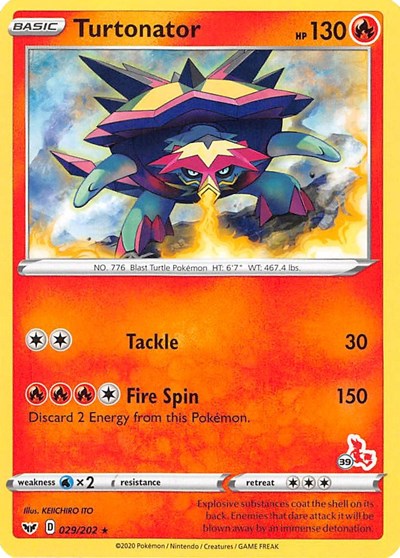 BA22: Turtonator - 029/202 (#39 Cinderace Stamped)