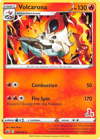 BA22: Volcarona - 024/198 (#27 Cinderace Stamped)