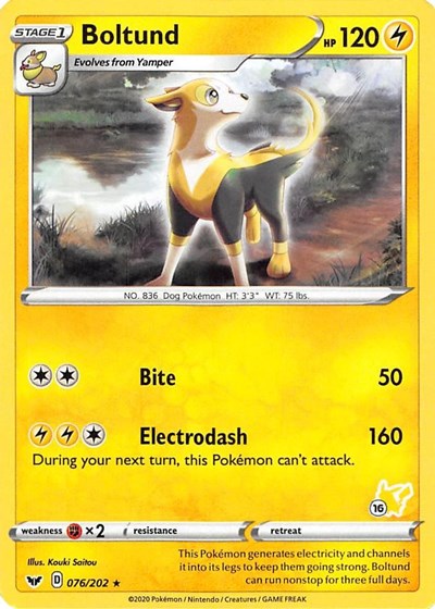 BA22: Boltund - 076/202 (#16 Pikachu Stamped)