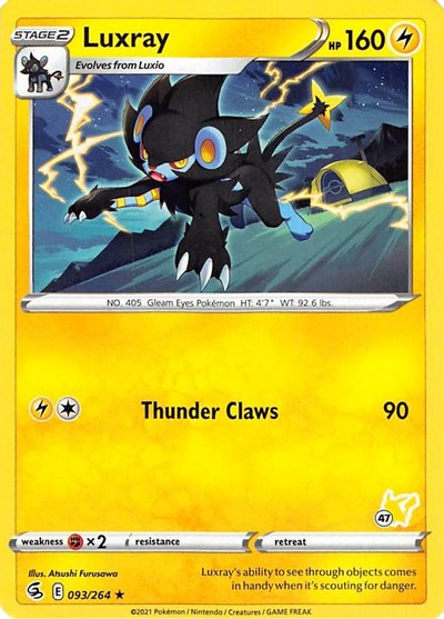 BA22: Luxray - 096/264 (#47 Pikachu Stamped)