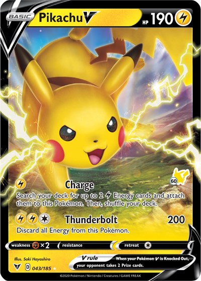 BA22: Pikachu V - 043/185 (#60 Pikachu Stamped) (Holofoil)