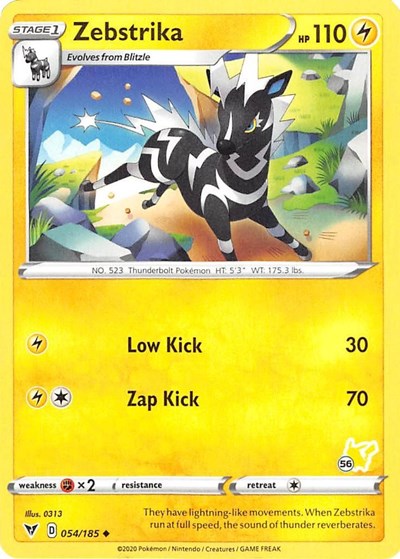 BA22: Zebstrika - 054/185 (#56 Pikachu Stamped)