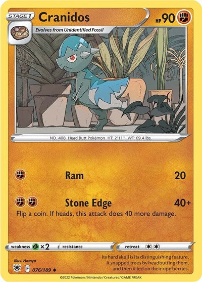 SWSH10: Cranidos (Reverse Holofoil)