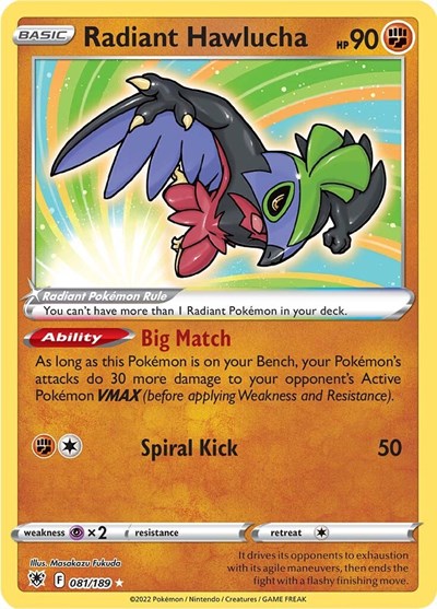 SWSH10: Radiant Hawlucha (Holofoil)